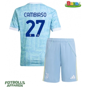 Juventus Andrea Cambiaso #27 Bortaställ Barn 2025-26 Kortärmad (+ Korta byxor)